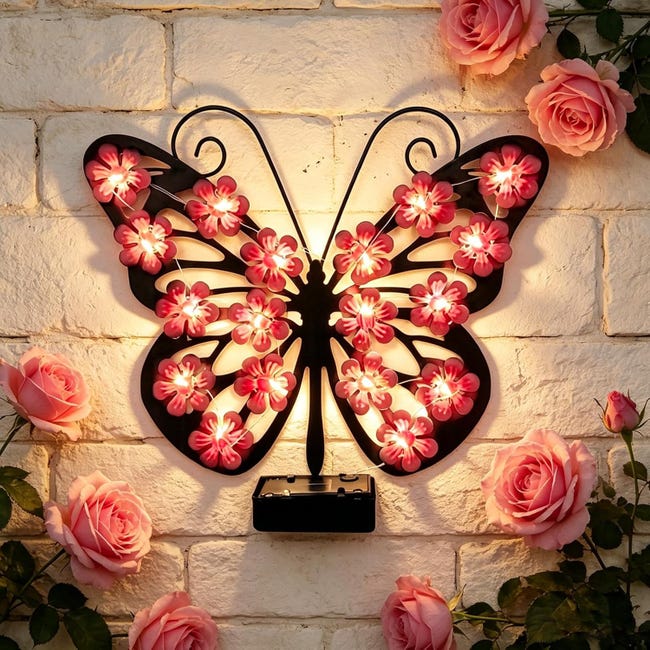 Lampa solara Butterfly, decoratiune metalica