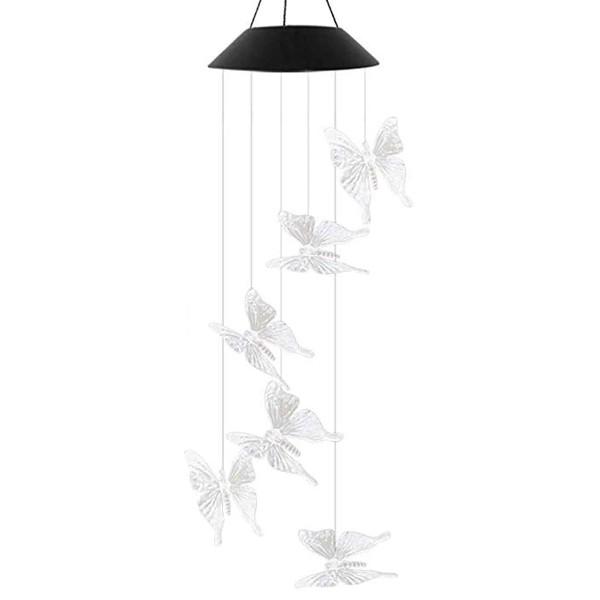 Decoratiune solara cu joc de lumini, 6 fluturi LED