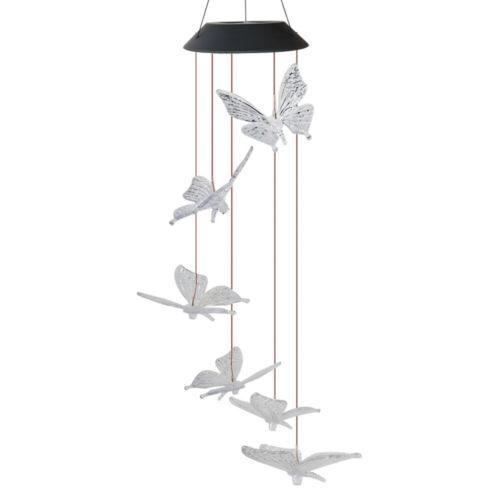 Decoratiune solara cu joc de lumini, 6 fluturi LED
