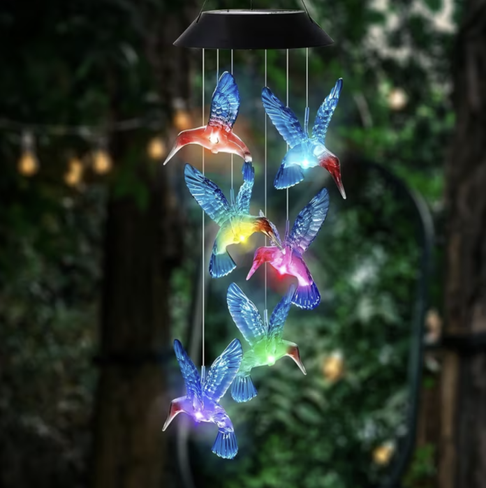 Decoratiune solara cu joc de lumini, 6 colibri LED