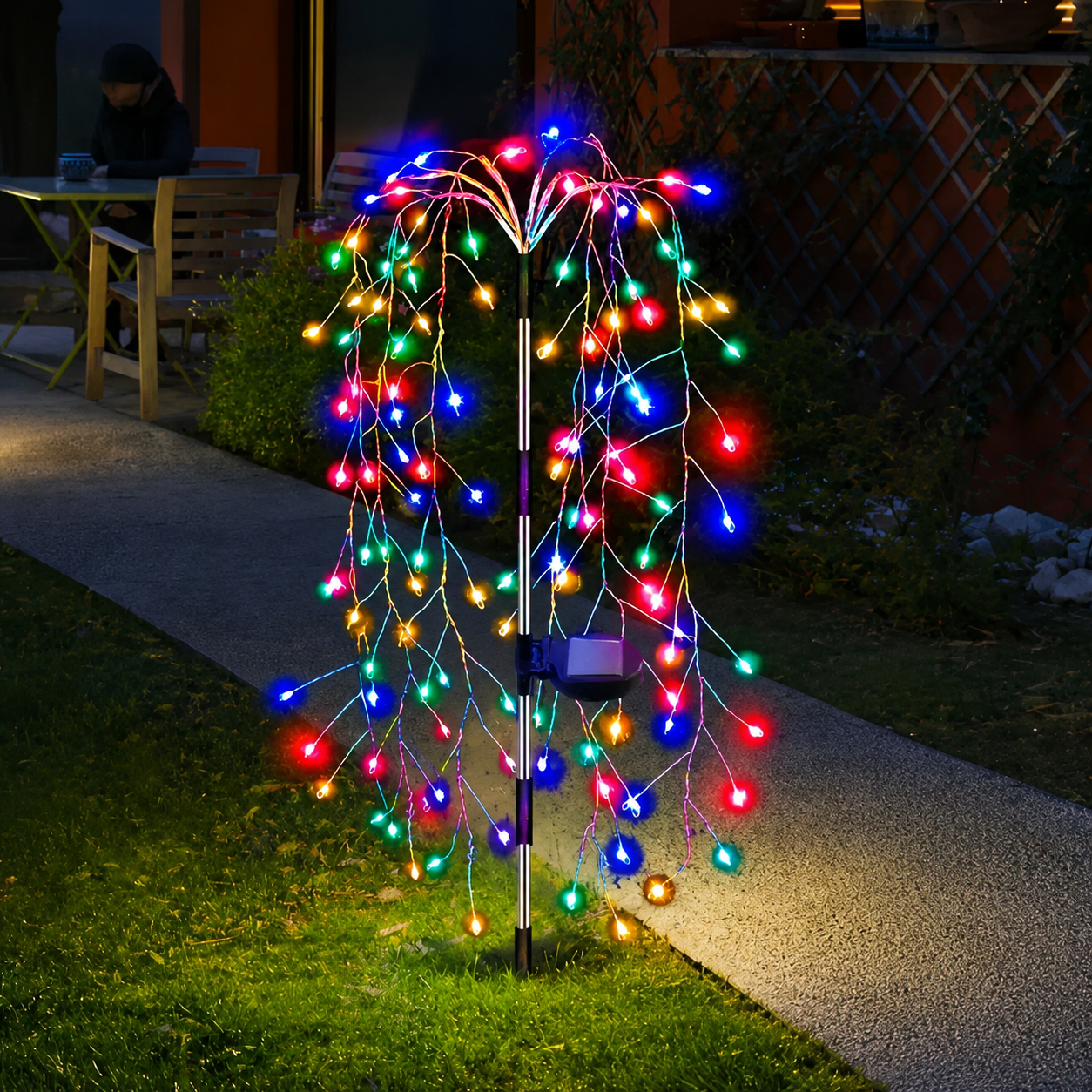 Set 2 x lampa solara tip salcie, 120 LED