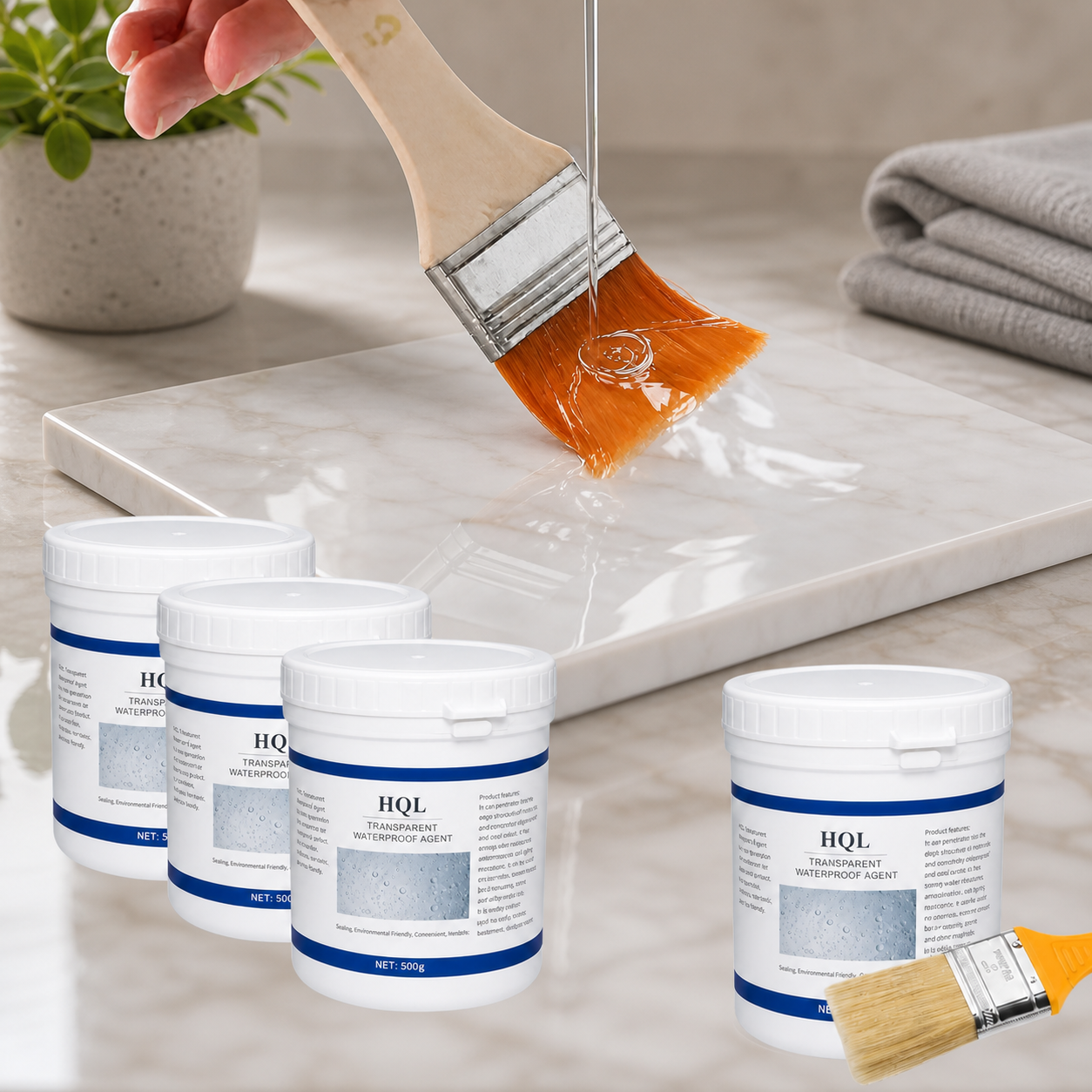Set 4 x Solutie etansare 500 ml, pasta impermeabila