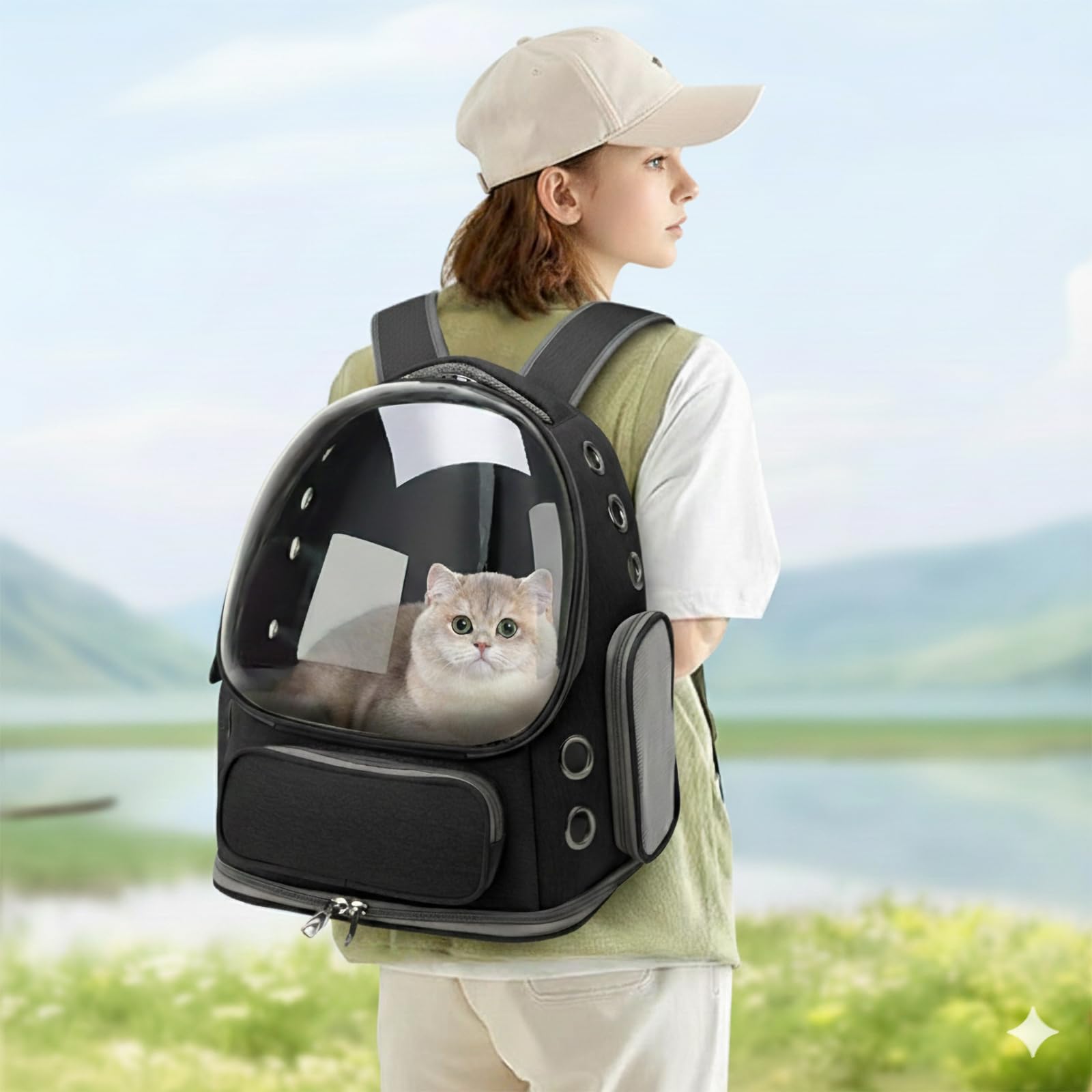 Rucsac transport animale, Negru