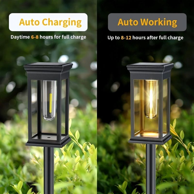 Set 2 x Lampa solara de gradina, IP65, LED Alb cald
