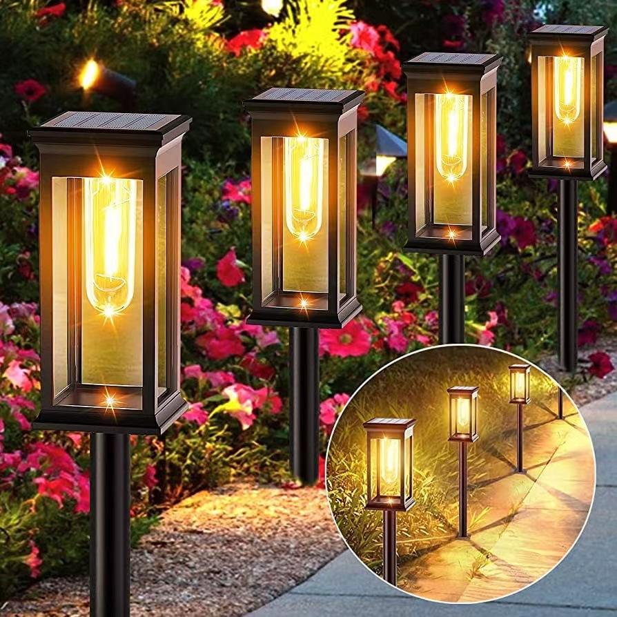 Set 4 x Lampa solara de gradina, IP65, LED Alb cald