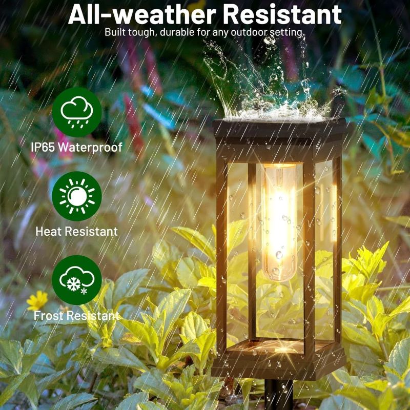 Set 4 x Lampa solara de gradina, IP65, LED Alb cald