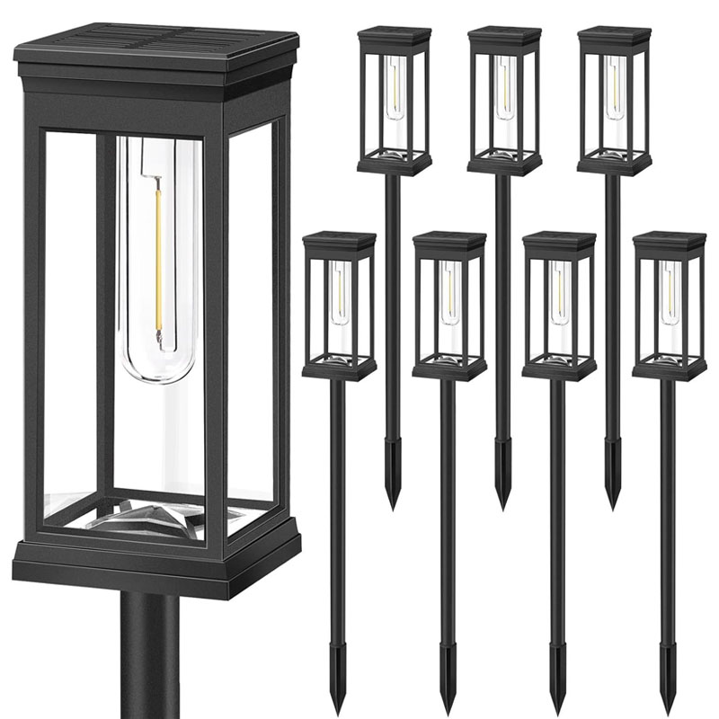 Set 8 x Lampa solara de gradina, IP65, LED Alb cald