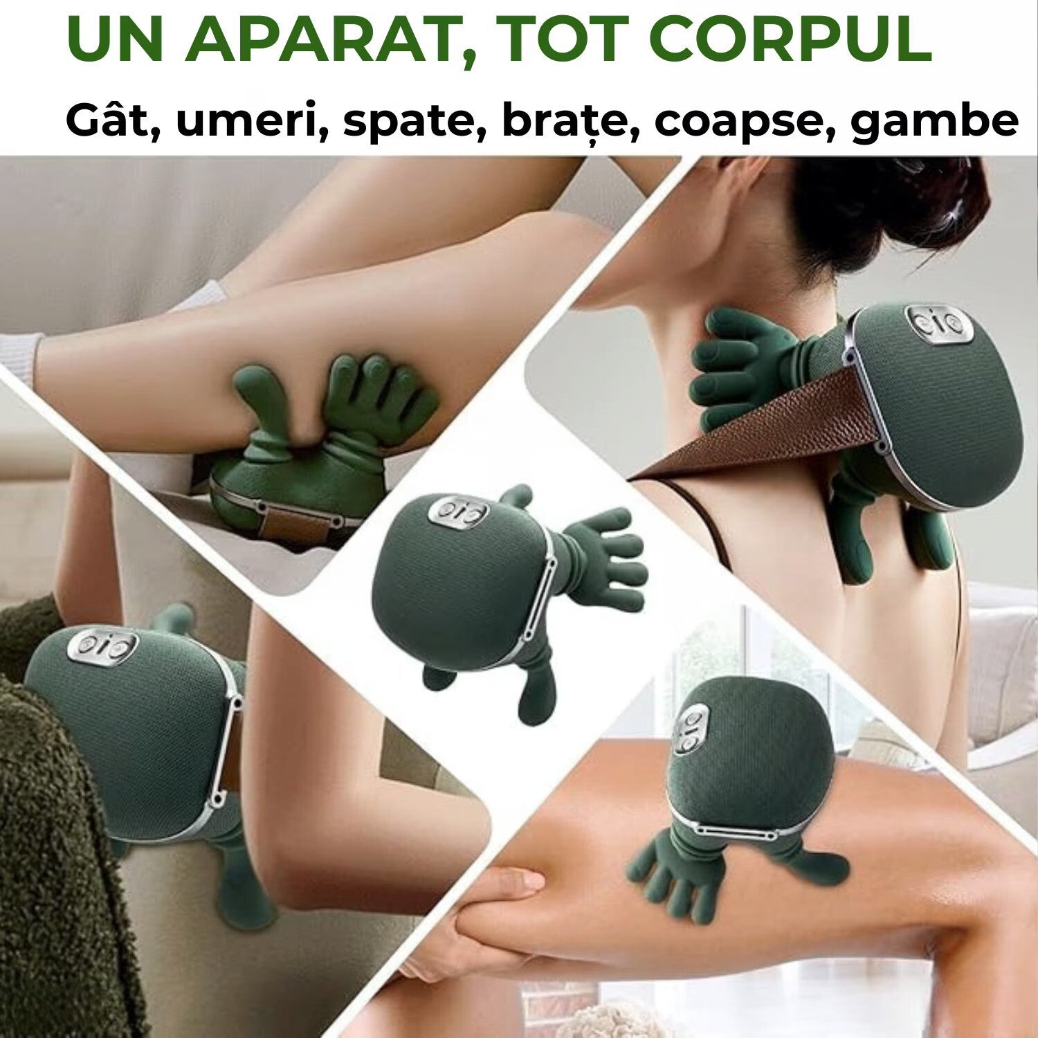 Aparat masaj cervical 4D, 3 moduri, Wireless, Autonomie 70 min