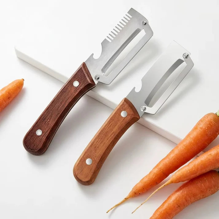 Set 2 cutite multifunctionale, curatator cu lama din inox