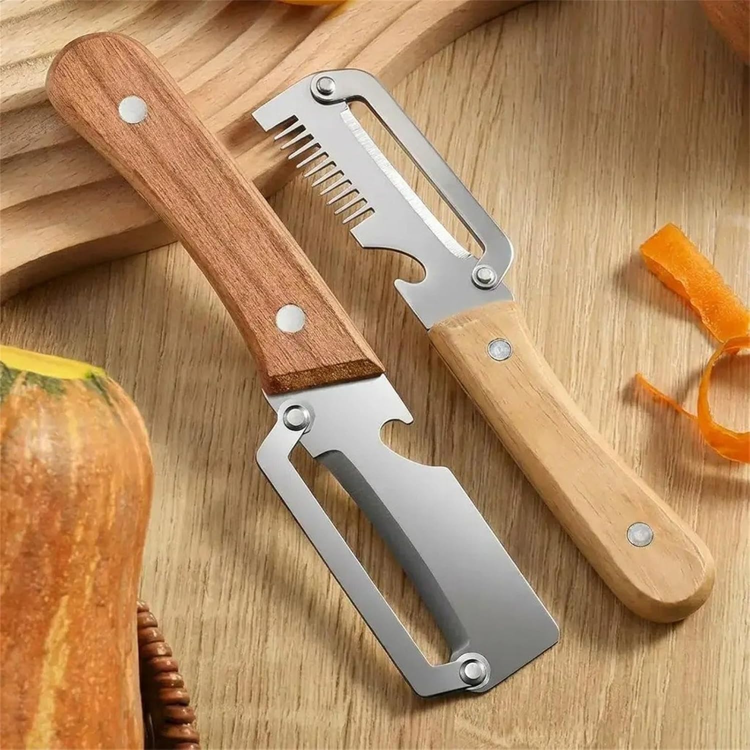 Set 2 cutite multifunctionale, curatator cu lama din inox