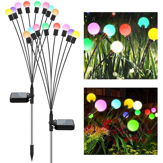 Set 4 x Lampa solara LED Multicolor, 8 bulbi licurici