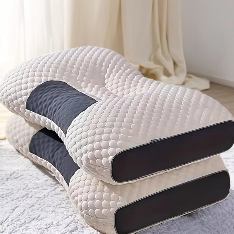Perna cervicala ergonomica, invelis din bumbac tricotat