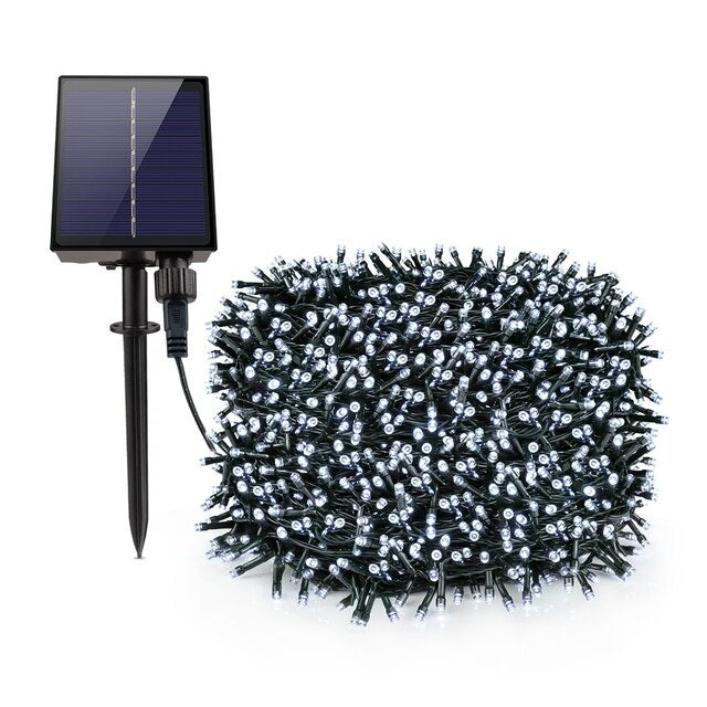 Instalatie solara, 500 LED, 50 M, Alb rece