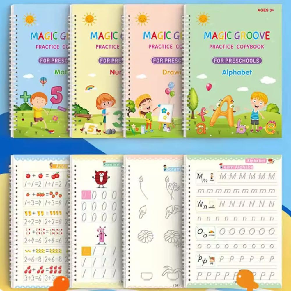 Set 4 caiete educative, 1 pix si 5 rezerve