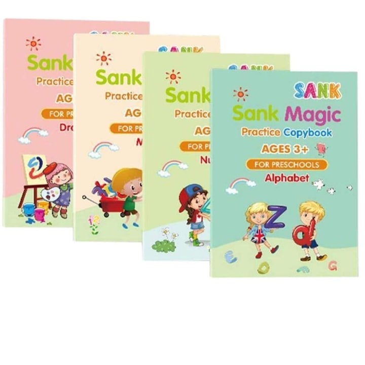 Set 4 caiete educative, 1 pix si 5 rezerve