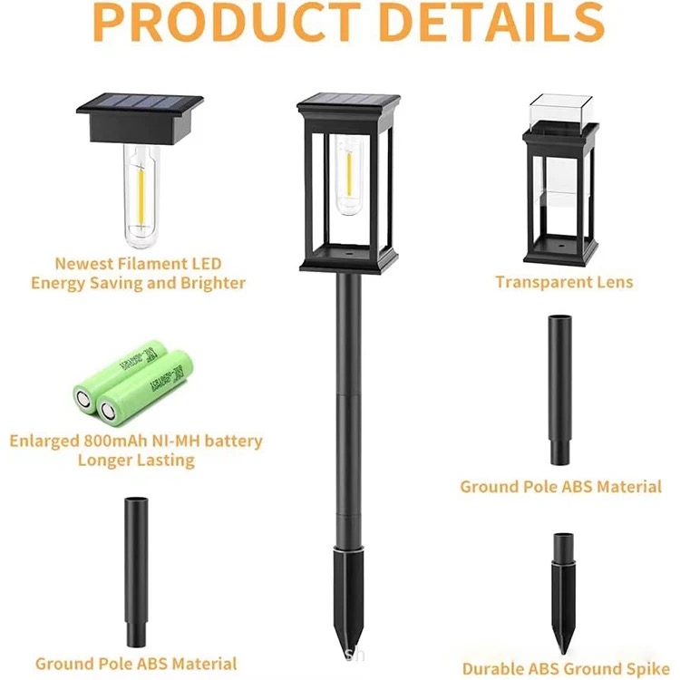 Set 4 x Lampa solara de gradina, IP65, LED Alb cald