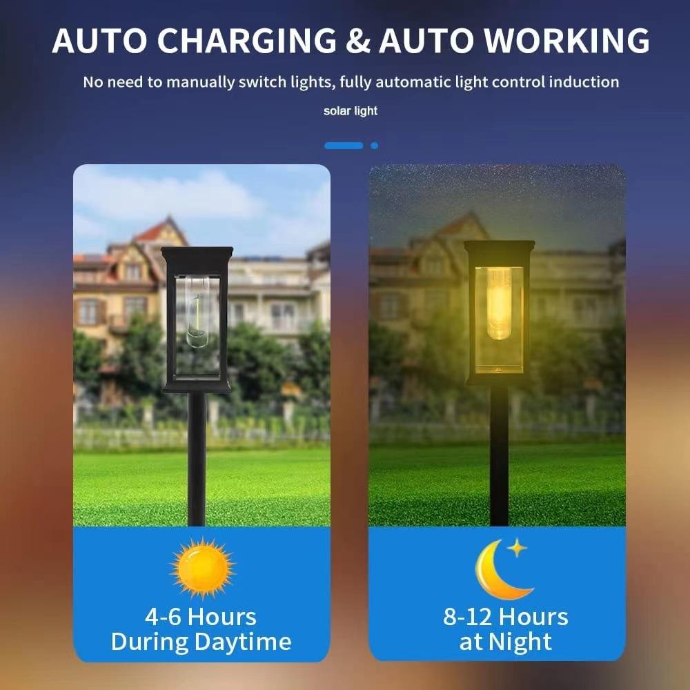 Set 4 x Lampa solara de gradina, IP65, LED Alb cald