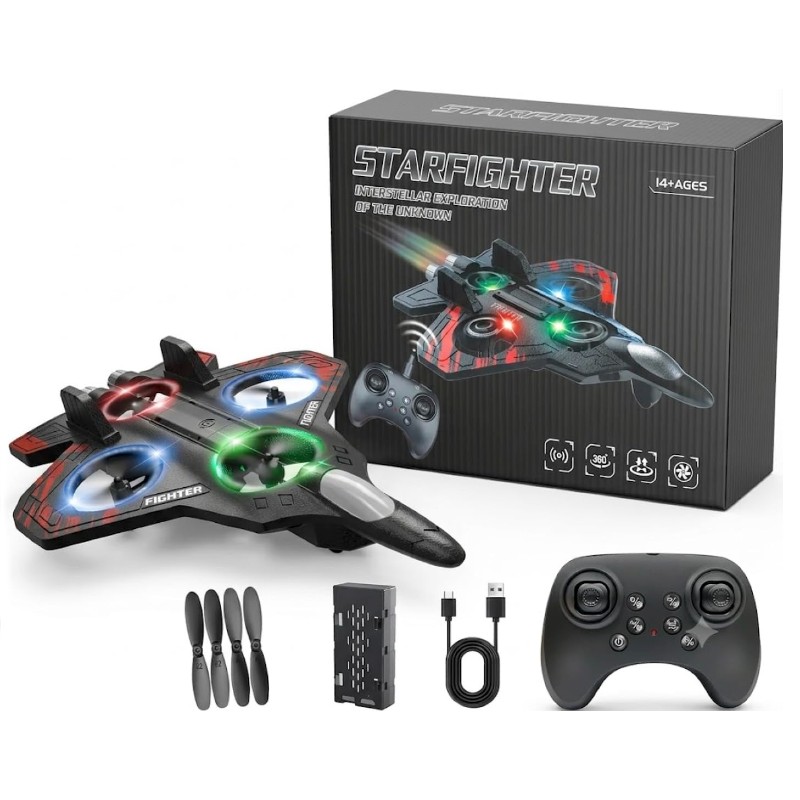 Avion cu telecomanda, 3 trepte de viteza, Rotire 360 grade