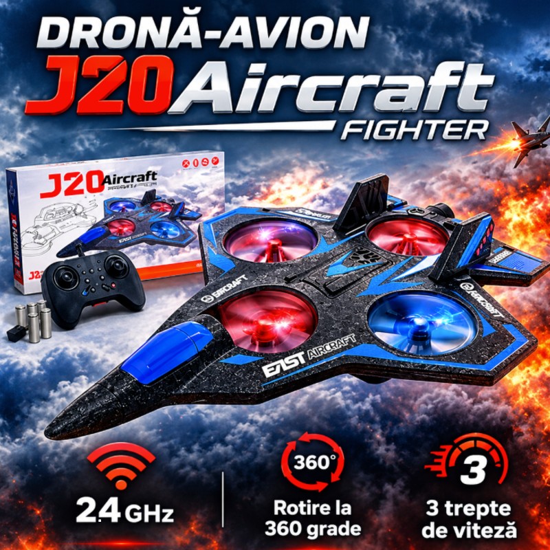 Avion cu telecomanda, acrobatii cu 3 viteze, J20 AirCraft