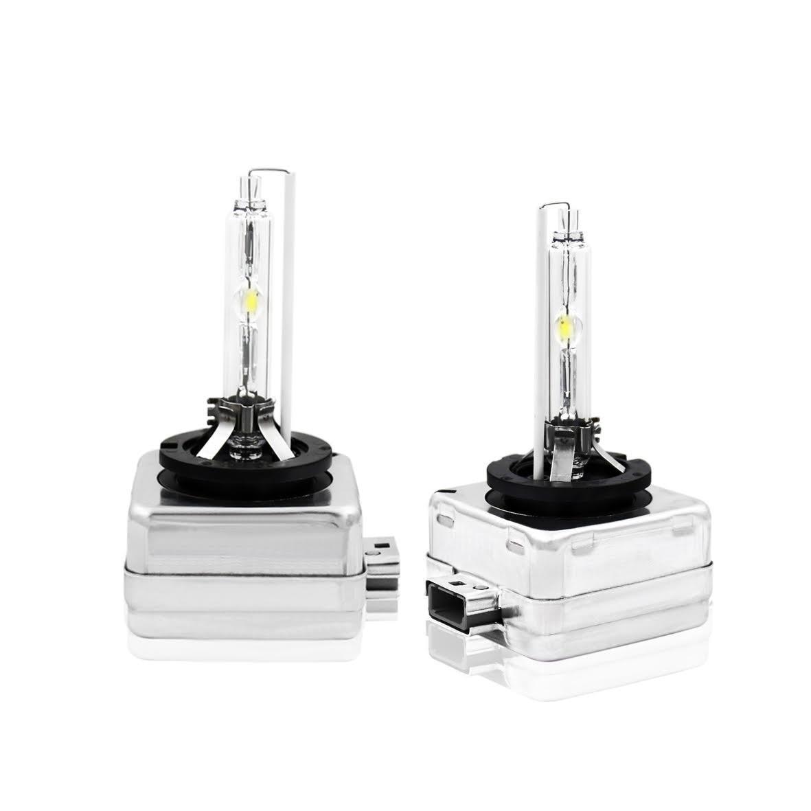 Set 2 becuri Xenon D1S White auto pentru far, suport metalic, 35W, 6000K