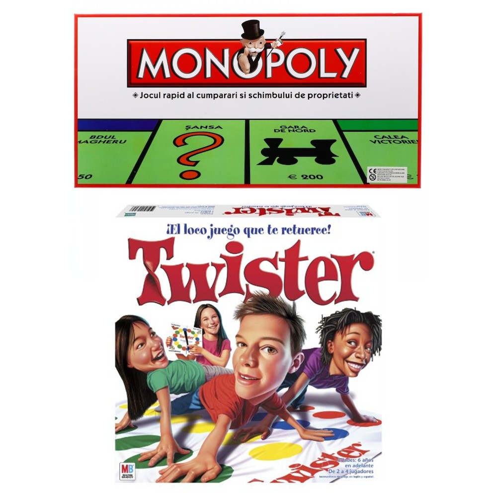 Monopoly + Twister - jocuri de societate pentru copii si adulti