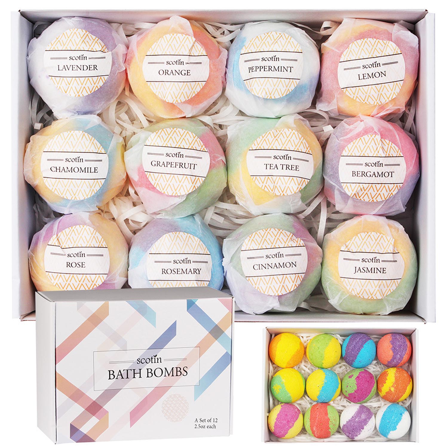 Set 12 bile efervescente de baie, Scotin Bath Bombs