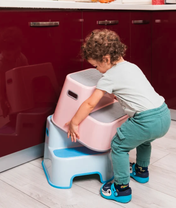 Scaunel inaltator WC pentru copii, FizioTab®Kids, Albastru