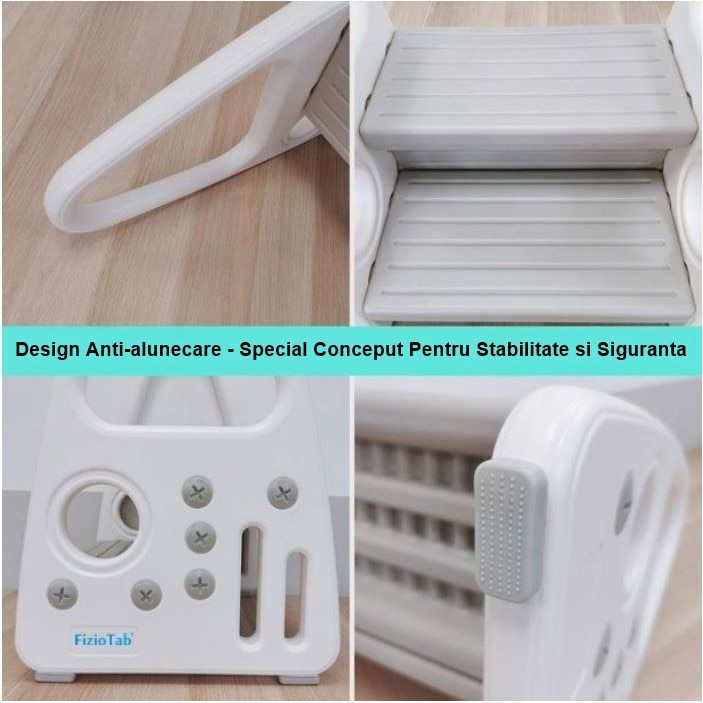 Inaltator cu manere pentru copii, suprafata antialunecare, Alb/Gri