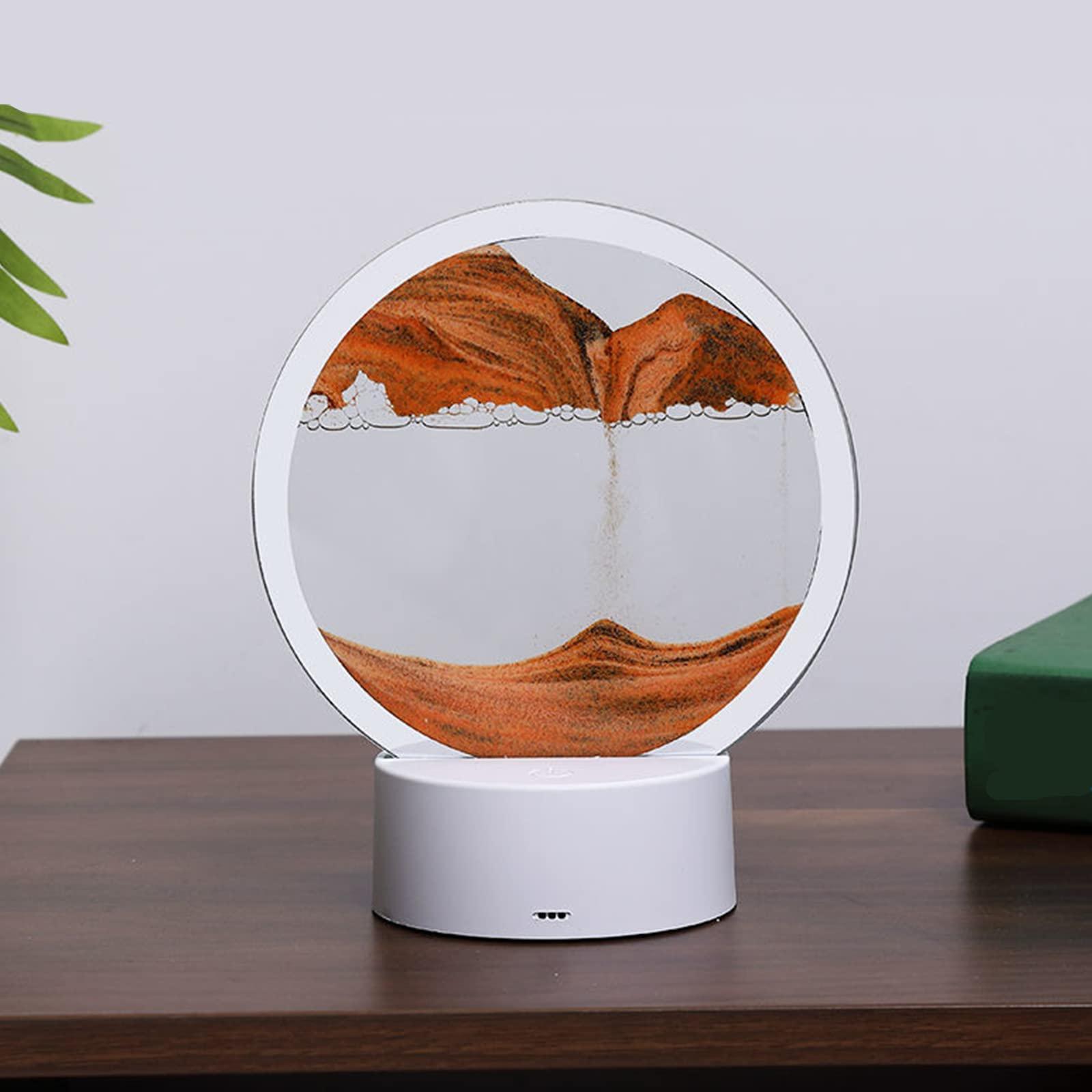 Lampa decorativa tip clepsidra, nisipuri miscatoare, Mov