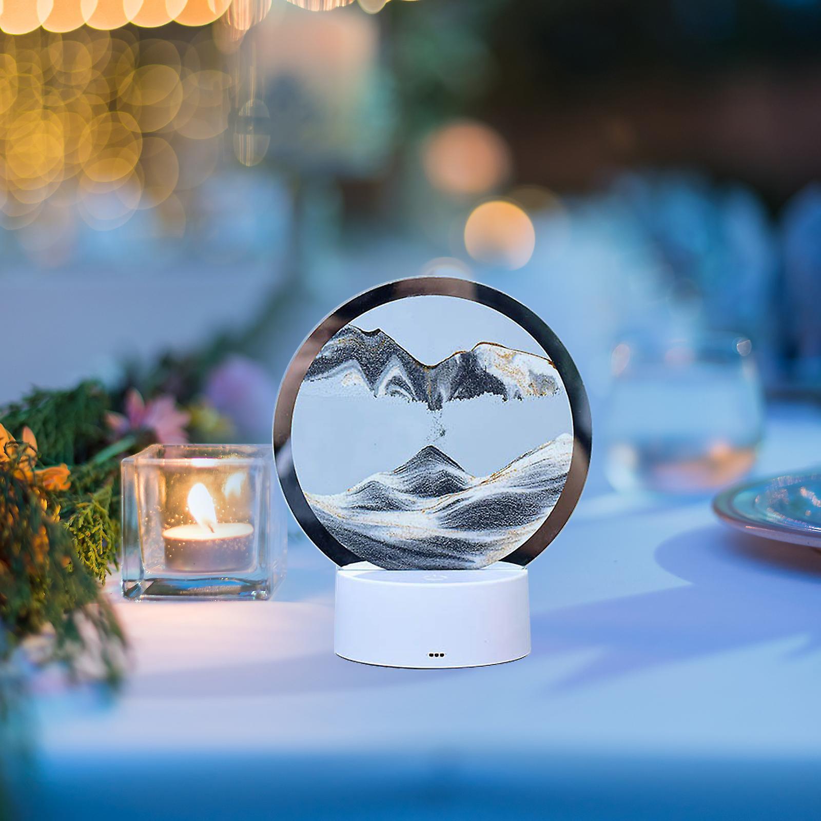 Lampa decorativa tip clepsidra, nisipuri miscatoare, Mov
