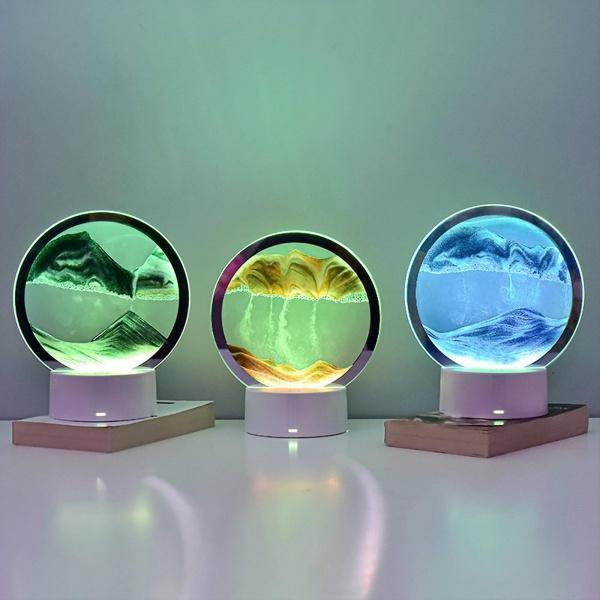 Lampa decorativa tip clepsidra, nisipuri miscatoare, Portocaliu