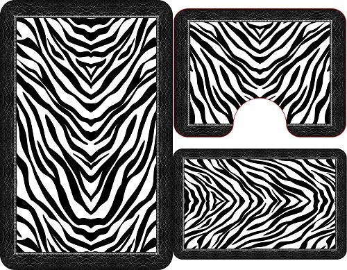 Set 3 covorase antiderapante de baie, Zebra
