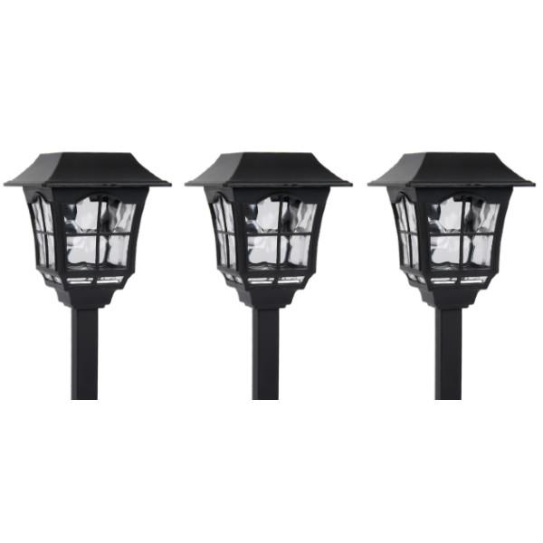 Set 3 felinare solare pentru gradina, Inaltime 32 cm