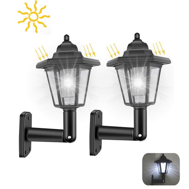 Set 2 x Lampa solara tip felinar, model hexagon