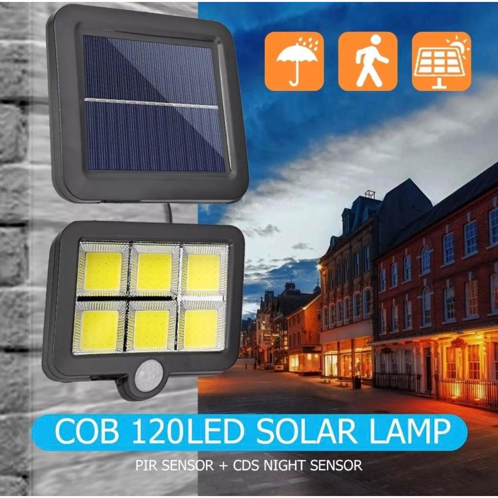 Set 2 x Proiector solar 120 LED 6 COB senzor de lumina si miscare