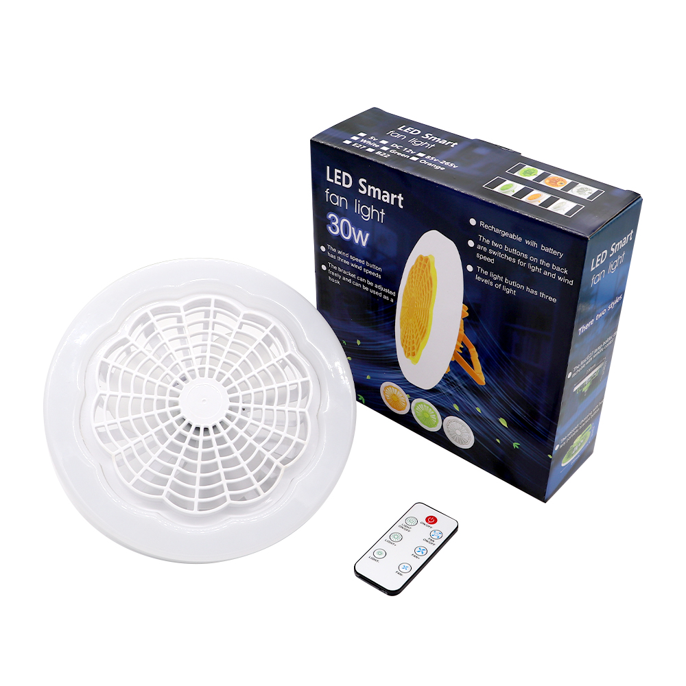 Lampa cu ventilator, bec 30 W, telecomanda