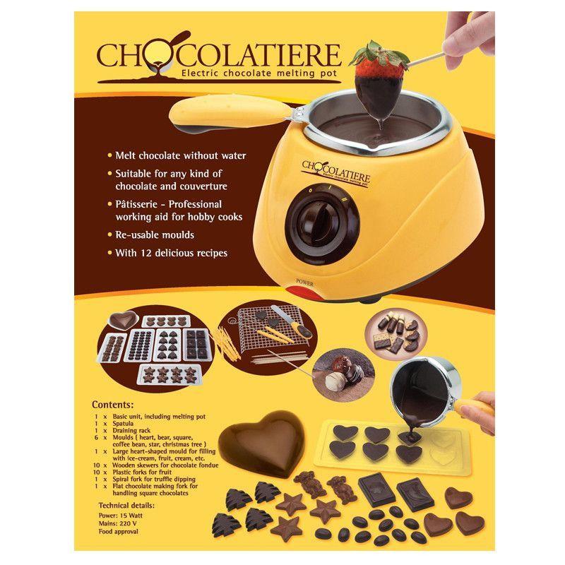 Aparat electric pentru topit ciocolata + Set Fondue - Chocolatiere