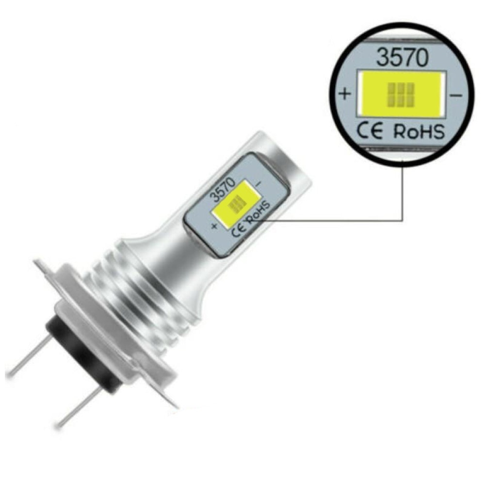 Set 2 becuri auto LED H7 3570, 7000 LM, 6000 K, 80 W