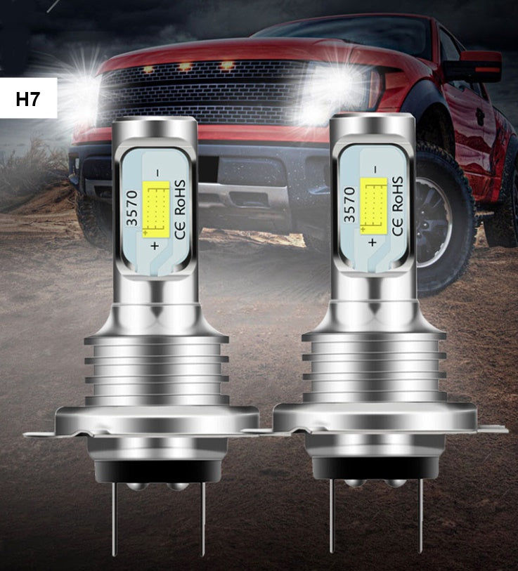 Set 2 becuri auto LED H7 3570, 7000 LM, 6000 K, 80 W