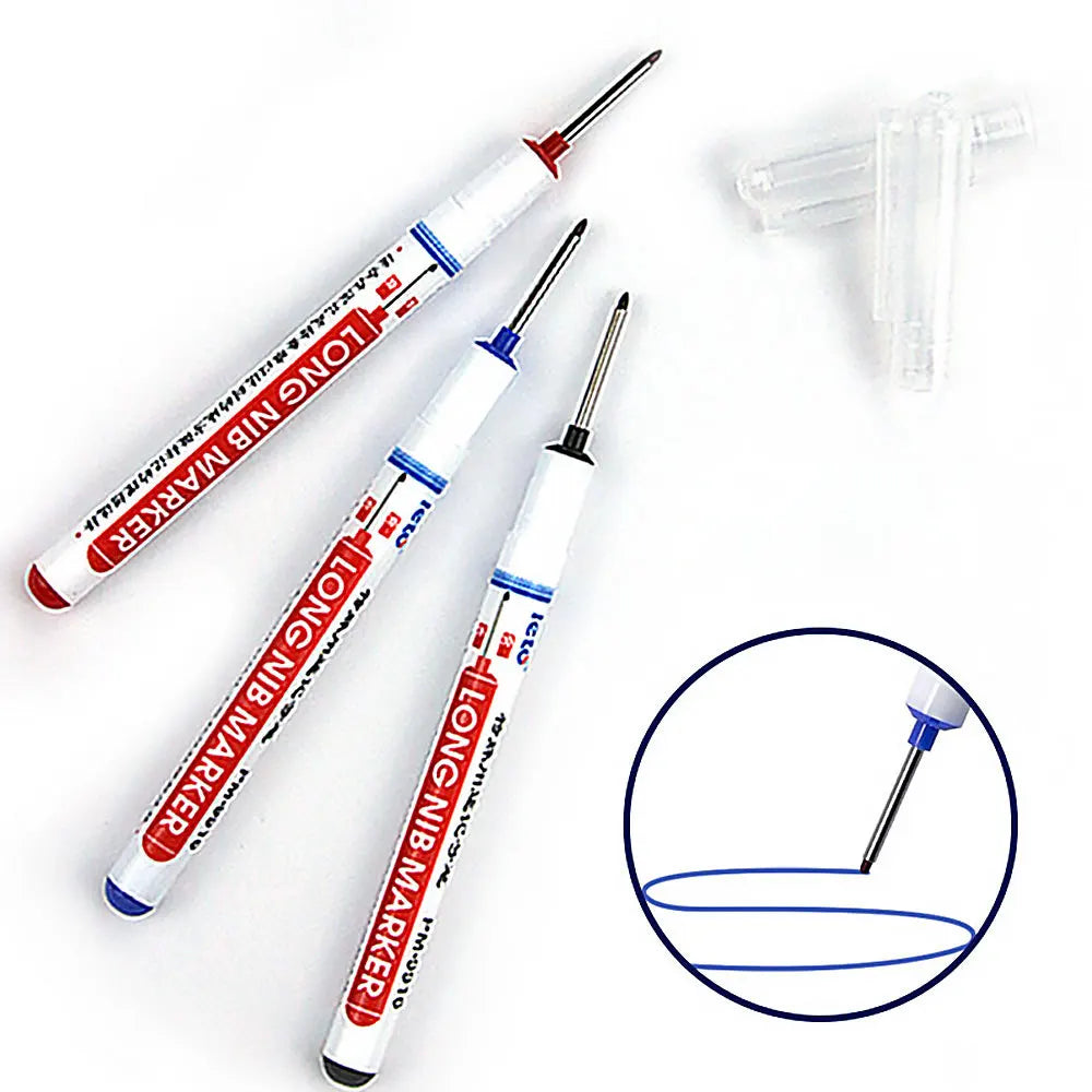 Set 5 x Marker permanent cu varf lung pentru tamplarie sau constructii