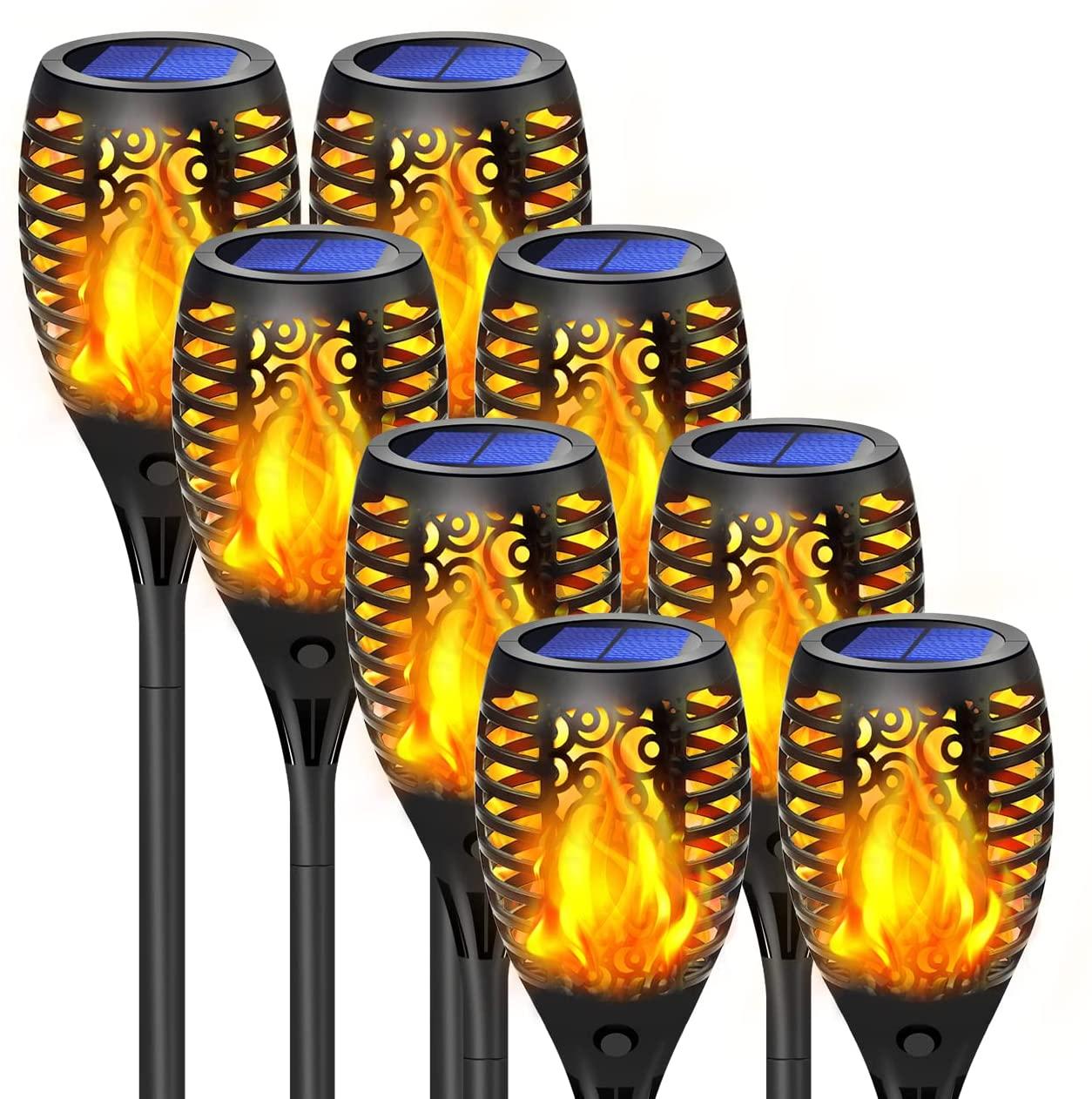 Set 3 x Lampa solara tip torta cu efect flacara, 51.5 cm