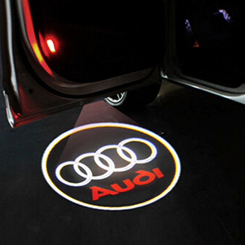 Set 2 holograme LED cu logo AUDI pentru portiere