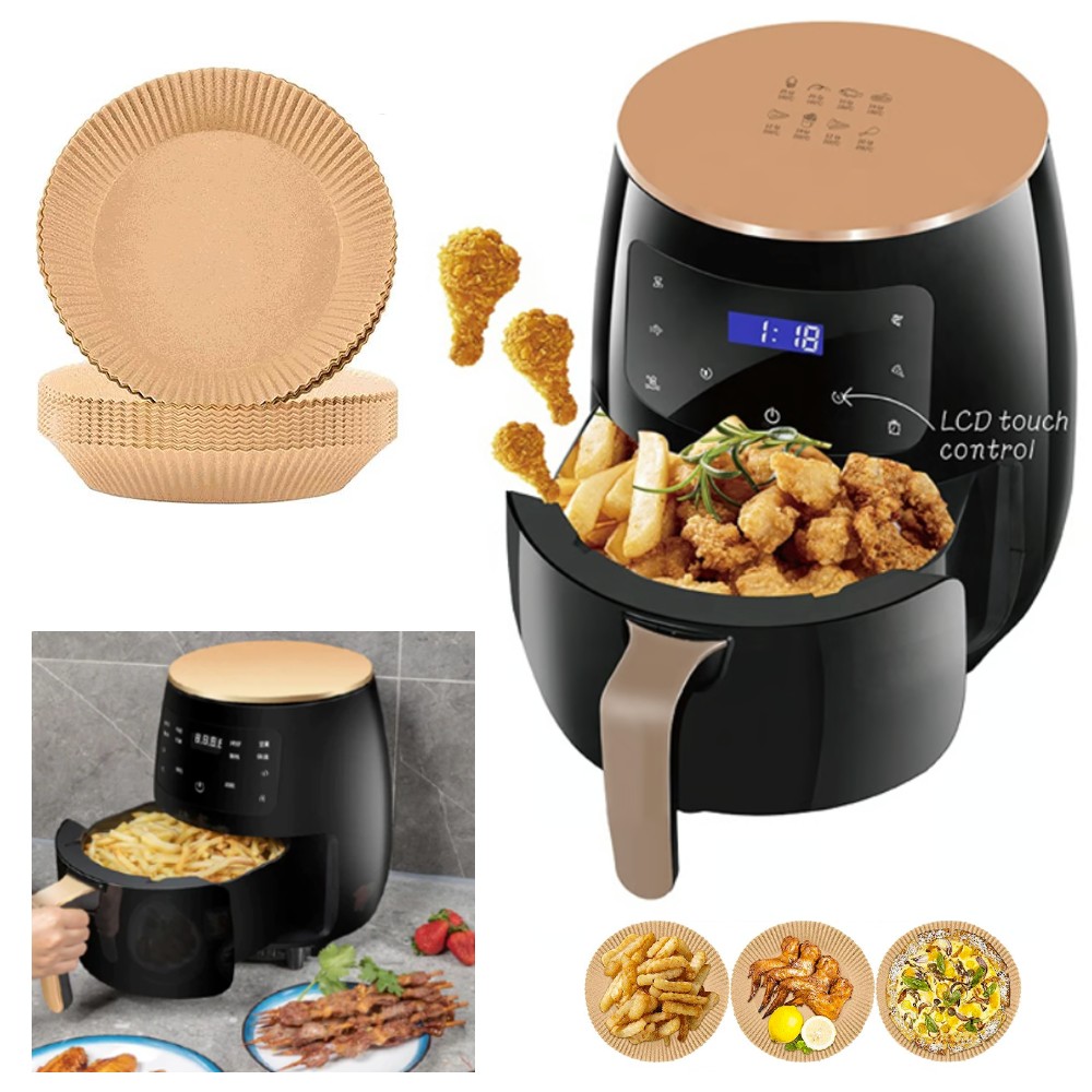 Friteuza AirFryer 2400 W, 6L + Set 200 hartii copt