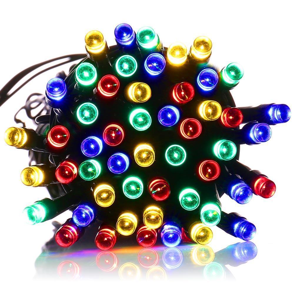 Set 4 x Instalatie solara 100 LED, Multicolor