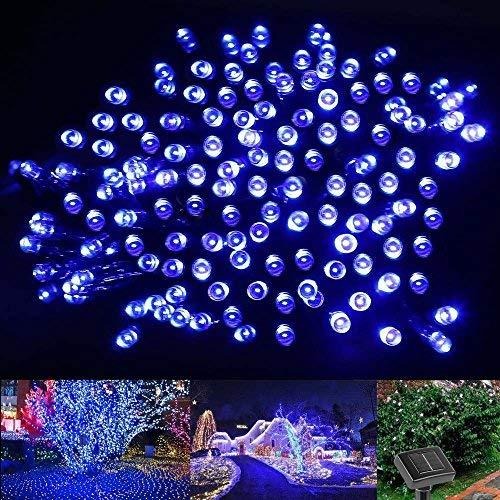 Set 2 x Instalatie solara, 300 LED, 30 metri, Albastru