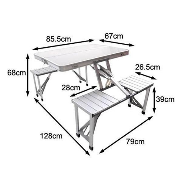 Masa aluminiu pliabila  tip geamantan pentru picnic