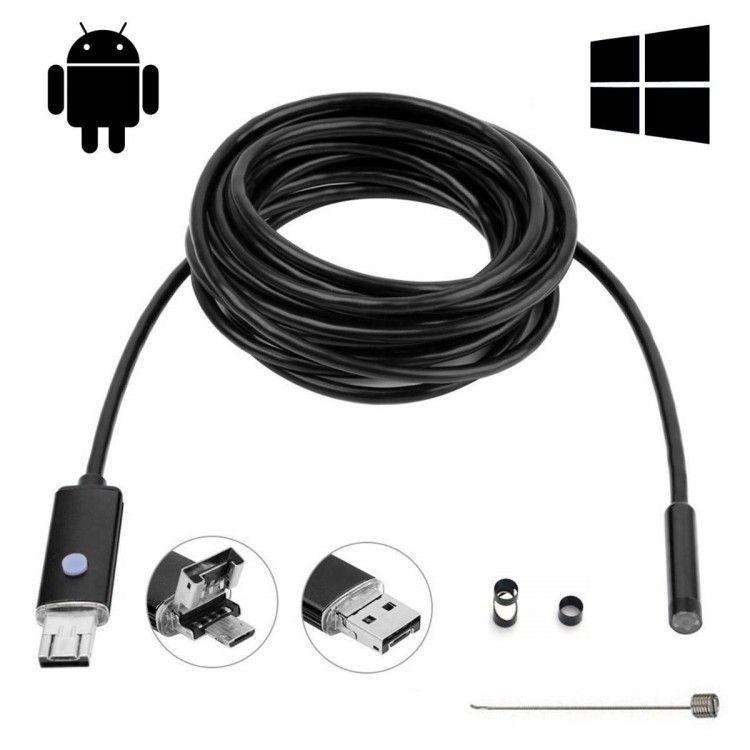 Camera endoscop waterproof foto / video - cablu de 5M pentru Android