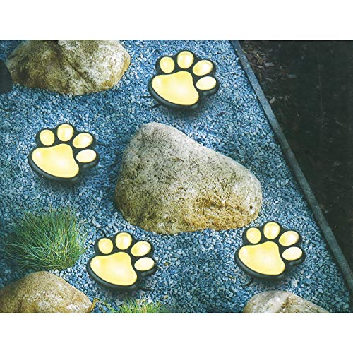 Set 4 lampi solare Paw Print Light