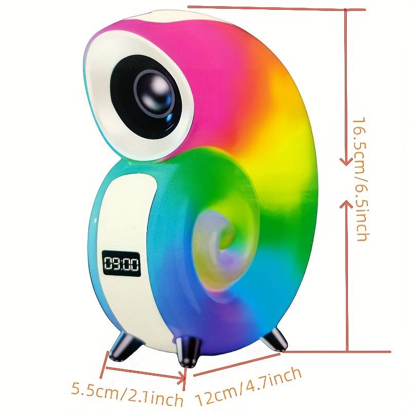 Lampa RGB Bluetooth forma de cochilie, Ceas cu alarma, lumina si sunet