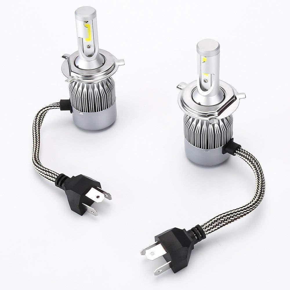 Set 2 becuri auto LED C6 H4 6000K cu 2 faze